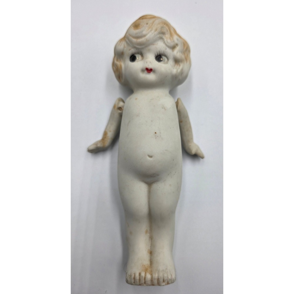 Vintage Made in Japan Bisque Googly Eye Doll Jointed Arms Flapper Blonde Hair